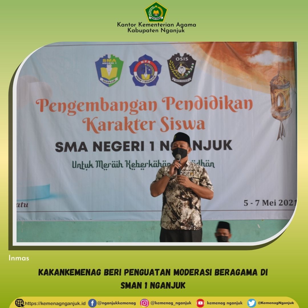 Kakankemenag Beri Penguatan Moderasi Beragama di SMAN 1 Nganjuk