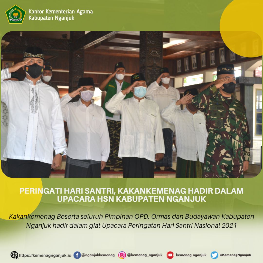 Peringati Hari Santri, Kakankemenag Hadir Dalam Upacara HSN Kabupaten Nganjuk