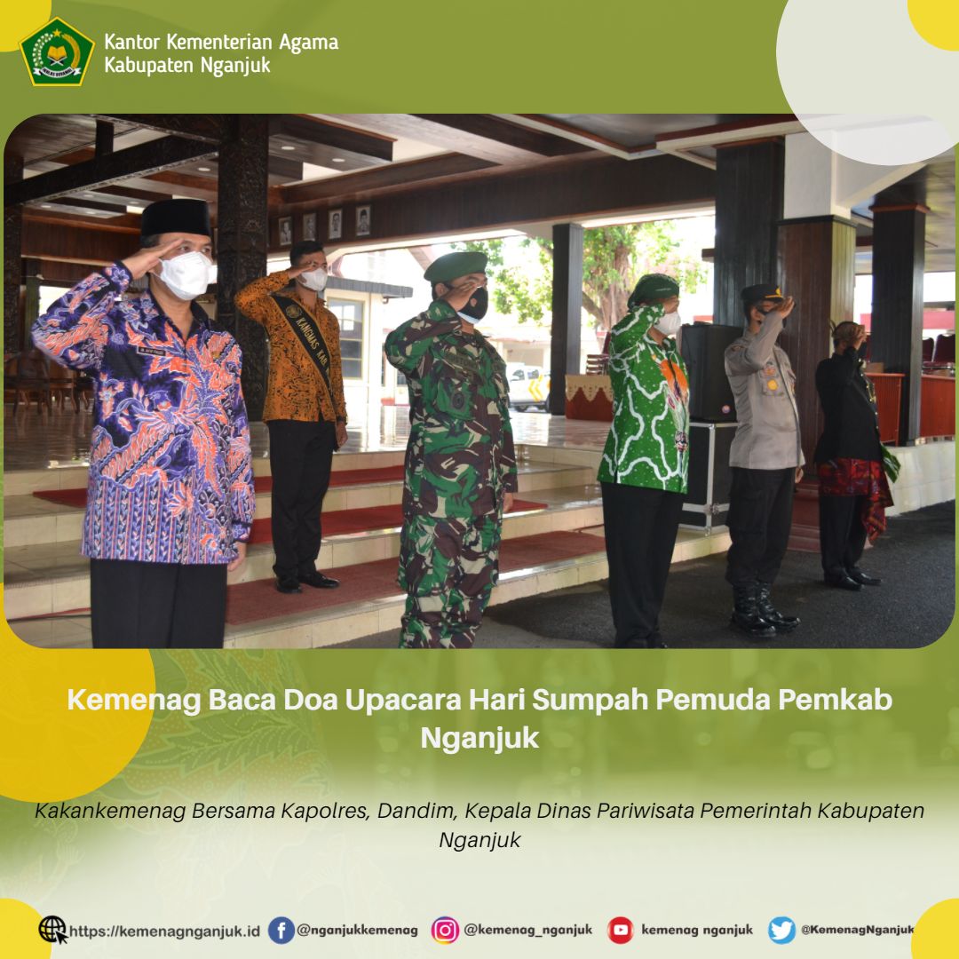 Kemenag Baca Doa Upacara Hari Sumpah Pemuda Pemkab Nganjuk
