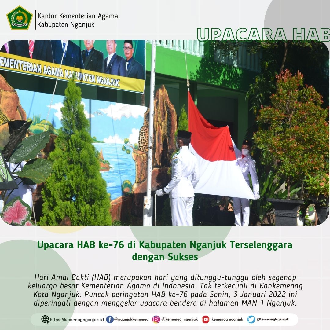 Upacara HAB ke-76 di Kabupaten Nganjuk Terselenggara dengan Sukses