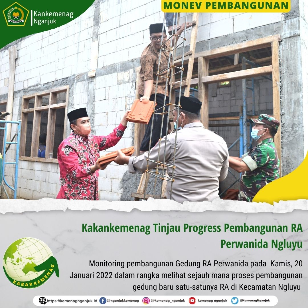 Kakankemenag Tinjau Progress Pembangunan RA Perwanida Ngluyu
