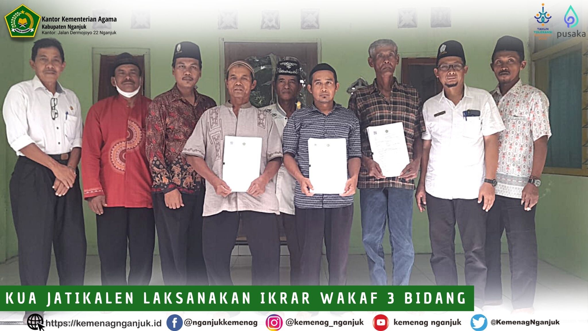 KUA JATIKALEN LAKSANAKAN IKRAR WAKAF 3 BIDANG