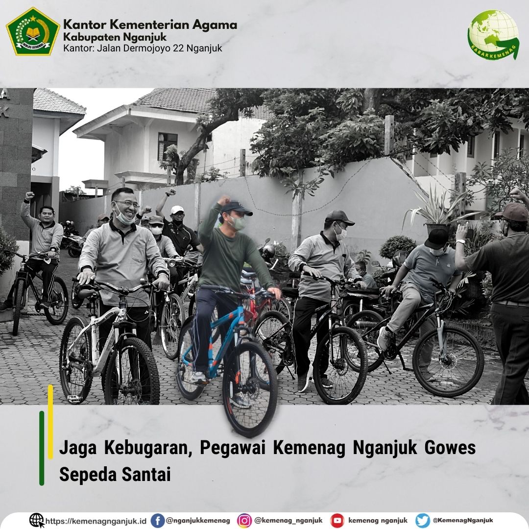 Jaga Kebugaran, Pegawai Kemenag Nganjuk Gowes Sepeda Santai