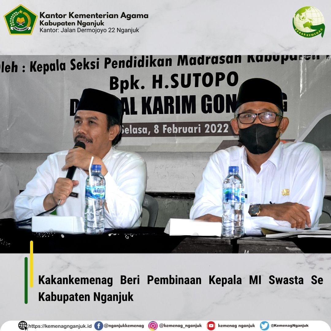 Kakankemenag Beri Pembinaan Kepala MI Swasta Se Kabupaten Nganjuk