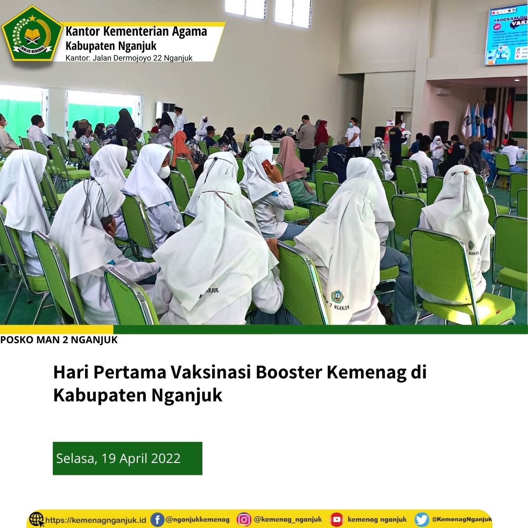 Hari Pertama Vaksinasi Booster Kemenag di Kabupaten Nganjuk