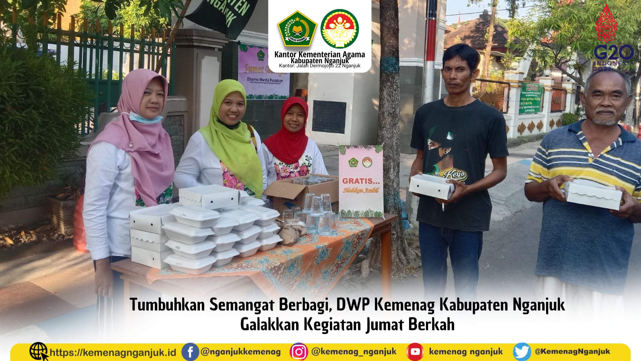 Tumbuhkan Semangat Berbagi, DWP Kemenag Kabupaten Nganjuk Galakkan Kegiatan Jumat Berkah