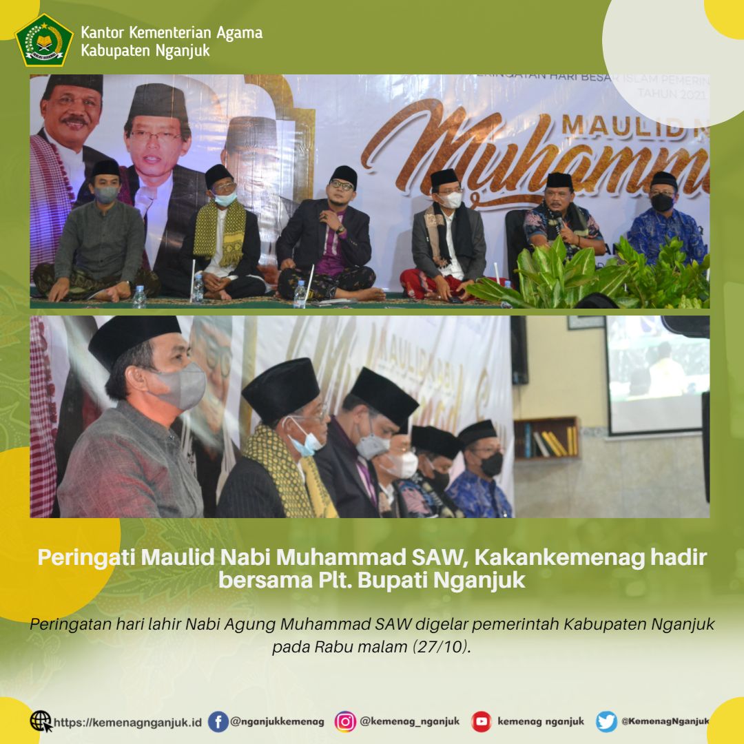Peringati Maulid Nabi Muhammad SAW, Kakankemenag hadir bersama Plt. Bupati Nganjuk
