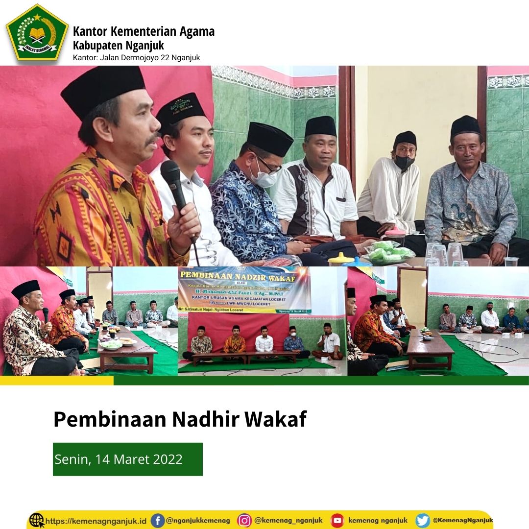 Bina Nadhir Wakaf, Kakankemenag: Amankan Aset Wakaf Dengan Nadhir Lembaga 