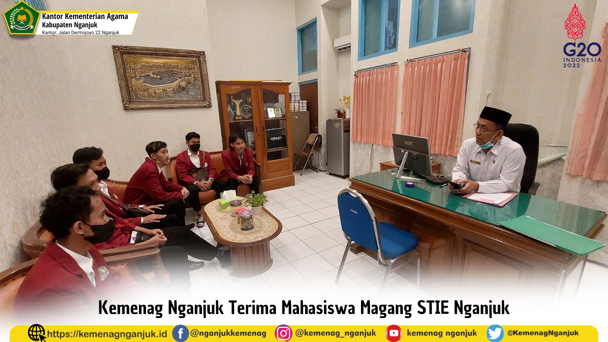 Kemenag Nganjuk Terima Mahasiswa Magang STIE Nganjuk