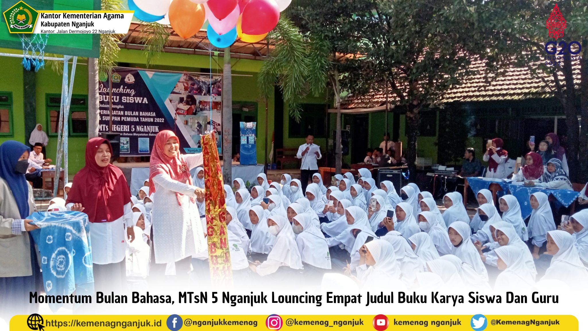 Momentum Bulan Bahasa, MTsN 5 Nganjuk Louncing Empat Judul Buku Karya Siswa Dan Guru