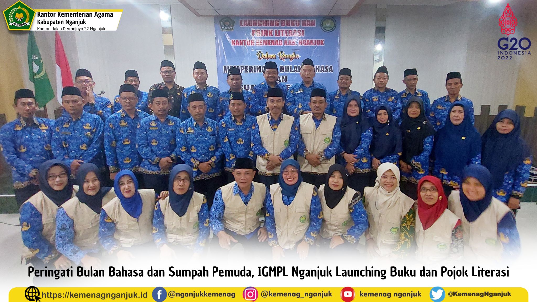 Peringati Bulan Bahasa dan Sumpah Pemuda, IGMPL Nganjuk Launching Buku dan Pojok Literasi