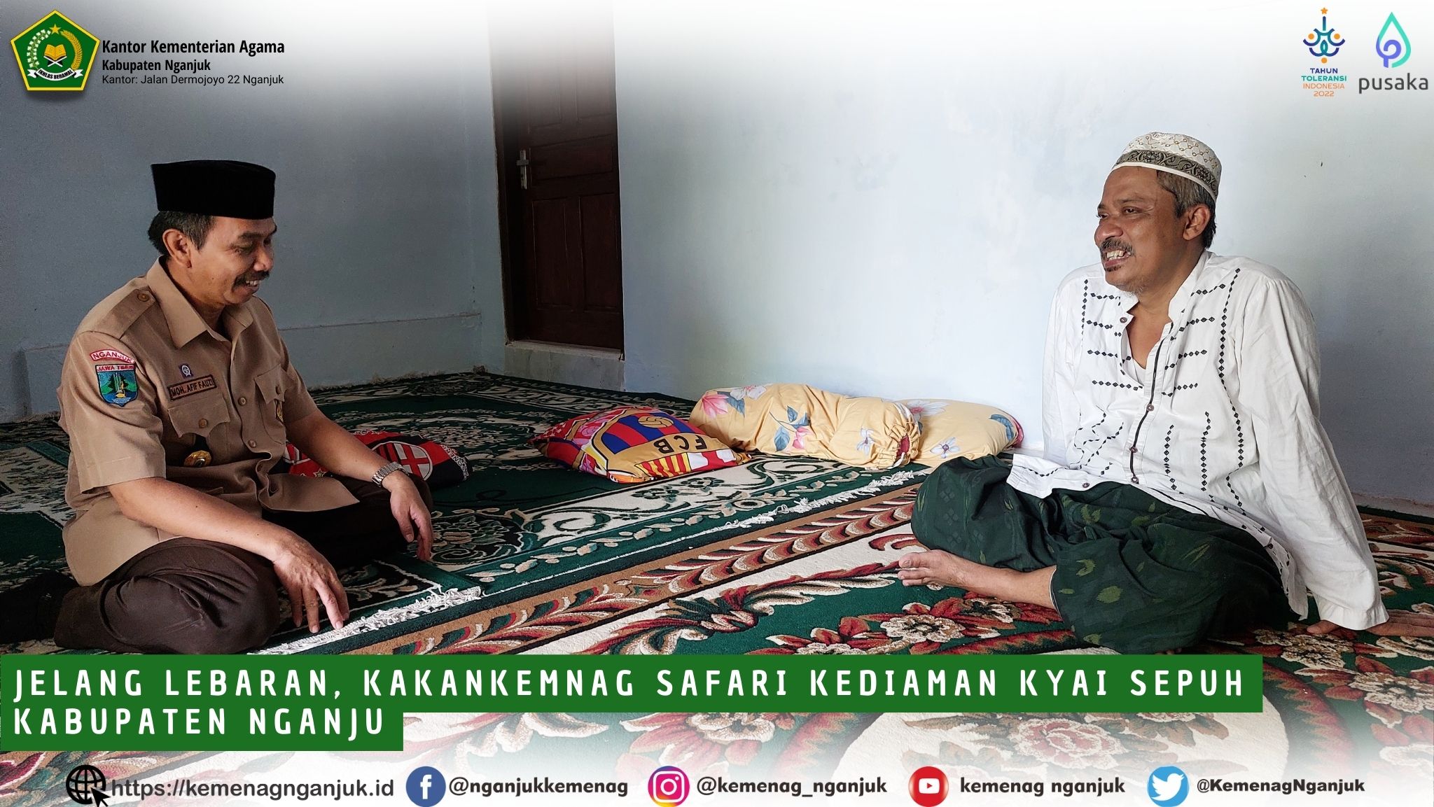 Jelang Lebaran, Kakankemnag Safari Kediaman Kyai Sepuh Kabupaten Nganjuk