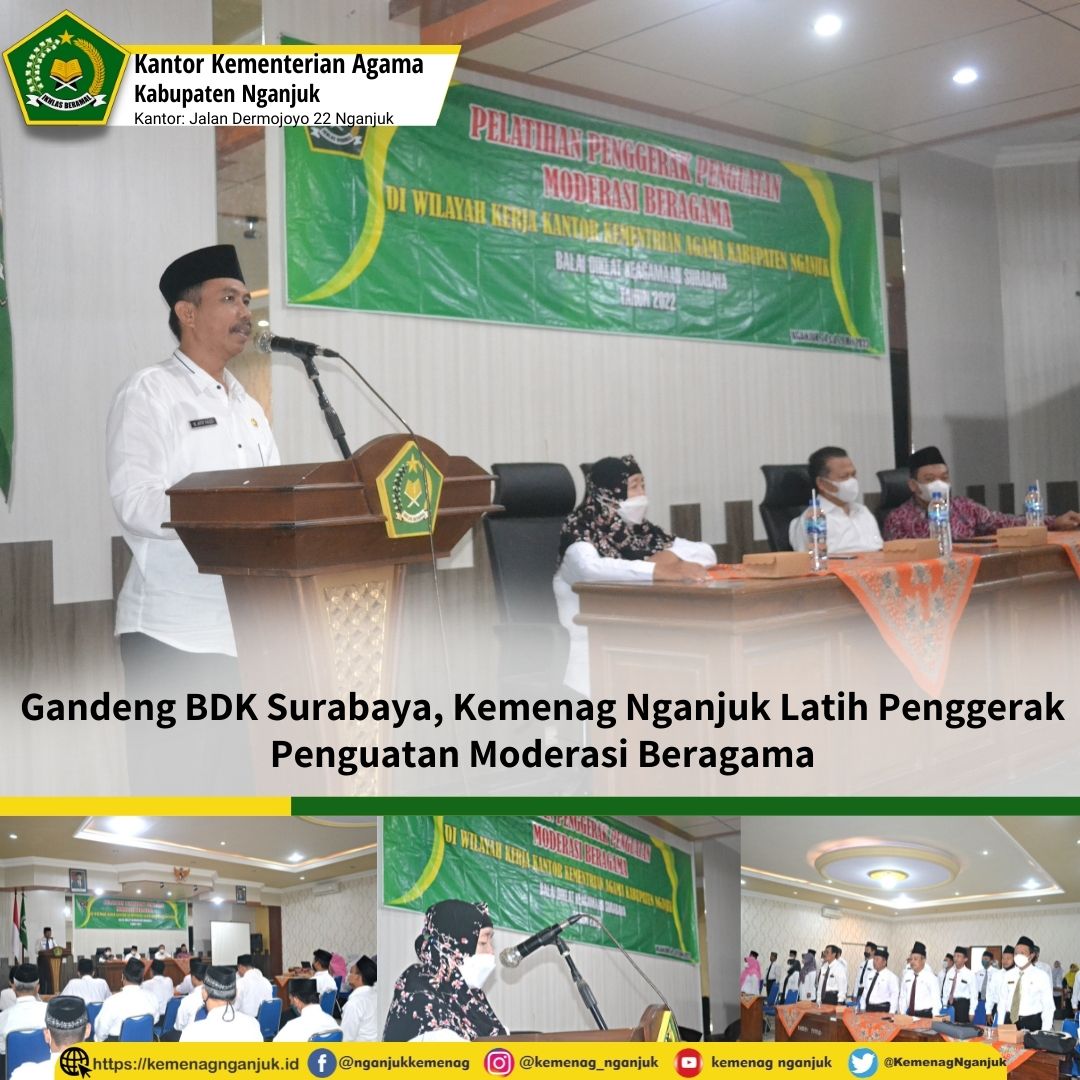 Gandeng BDK Surabaya, Kemenag Nganjuk Latih Penggerak Penguatan Moderasi Beragama