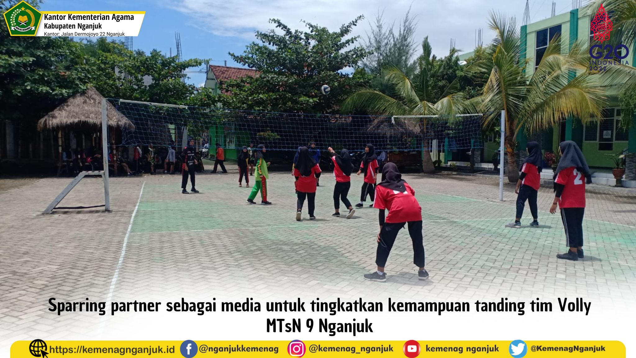Sparring partner sebagai media untuk tingkatkan kemampuan tanding tim Volly MTsN 9 Nganjuk