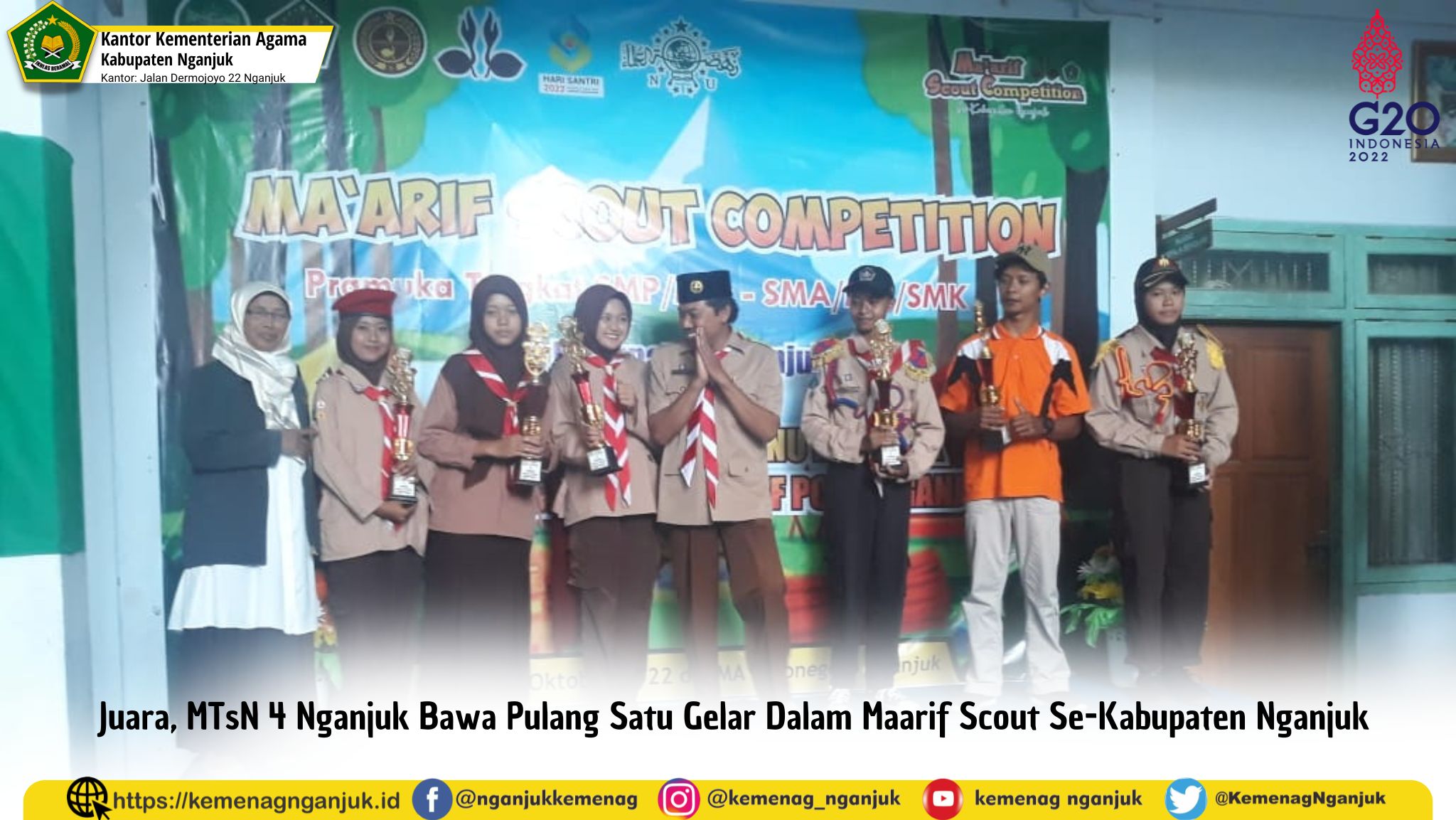 Juara, MTsN 4 Nganjuk Bawa Pulang Satu Gelar Dalam Maarif Scout Se-Kabupaten Nganjuk