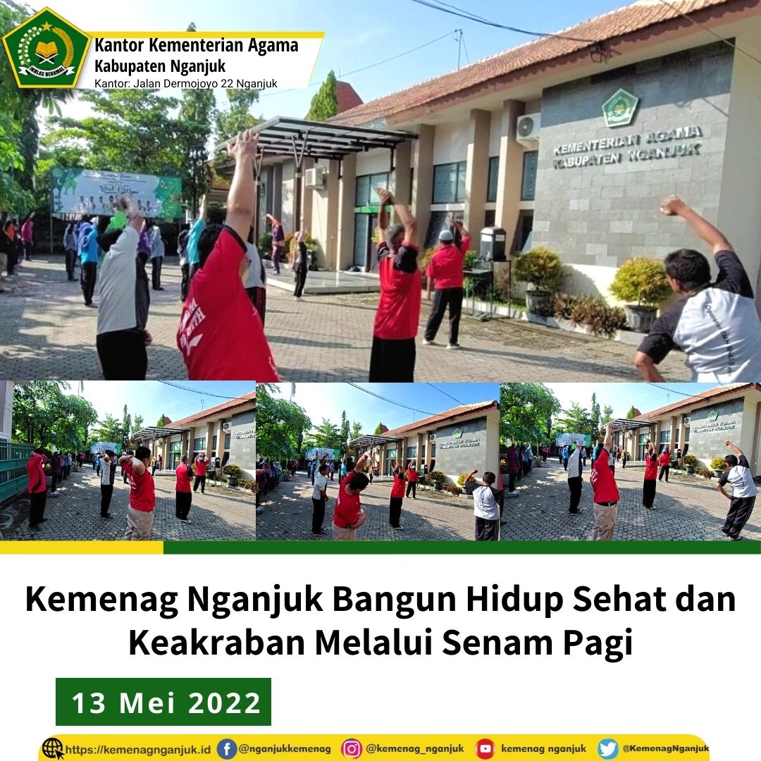 Kemenag Nganjuk Bangun Hidup Sehat dan Keakraban Melalui Senam Pagi