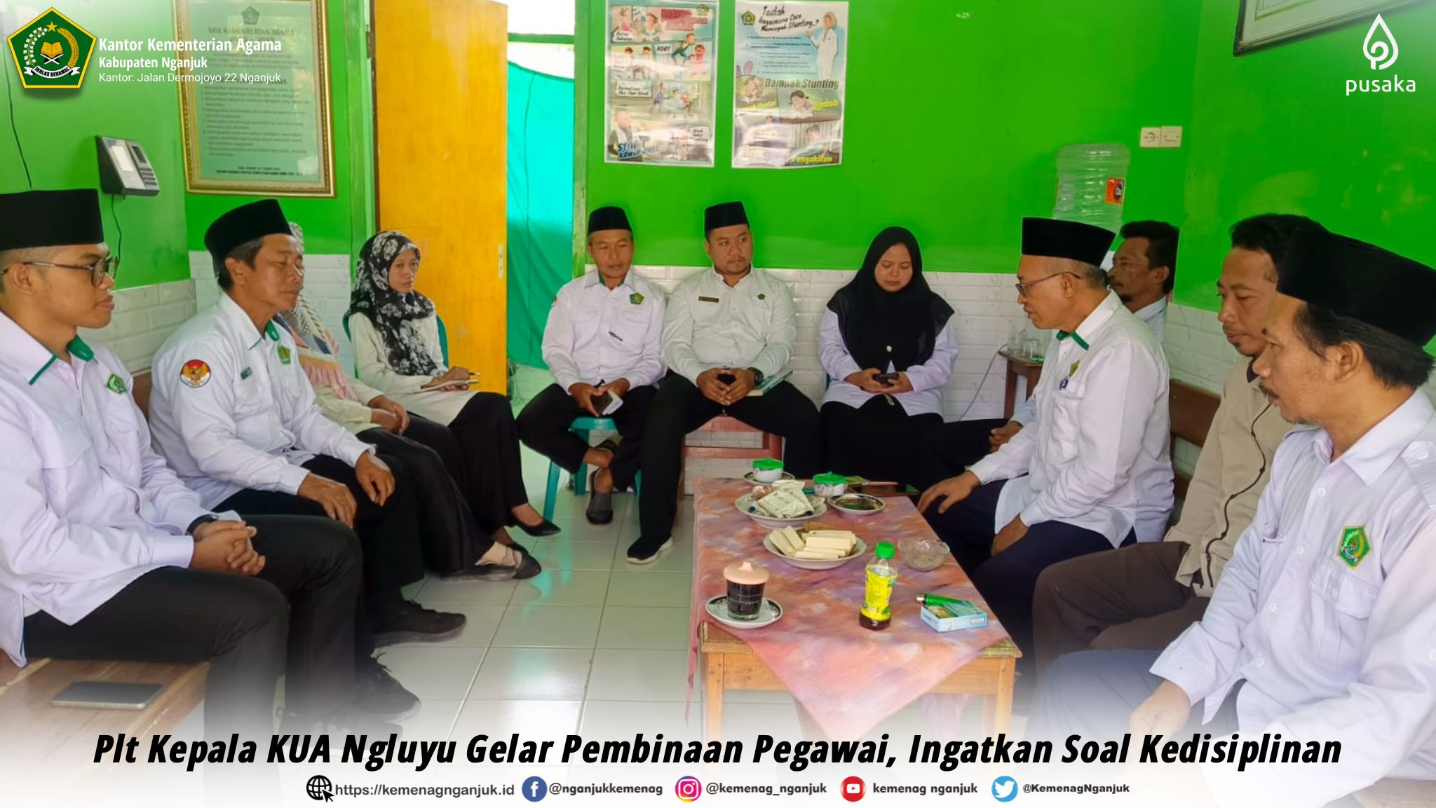 Plt Kepala KUA Ngluyu Gelar Pembinaan Pegawai, Ingatkan Soal Kedisiplinan