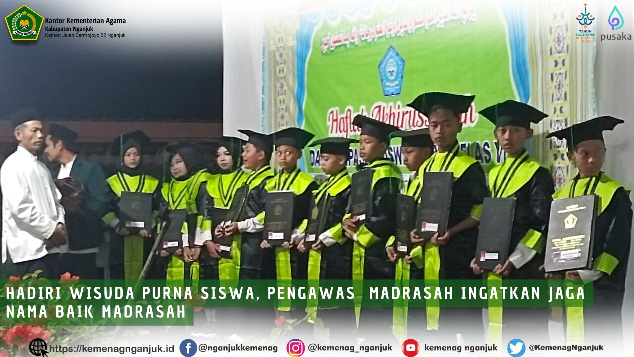 Hadiri Wisuda Purna Siswa, Pengawas  Madrasah Ingatkan Jaga Nama Baik Madrasah