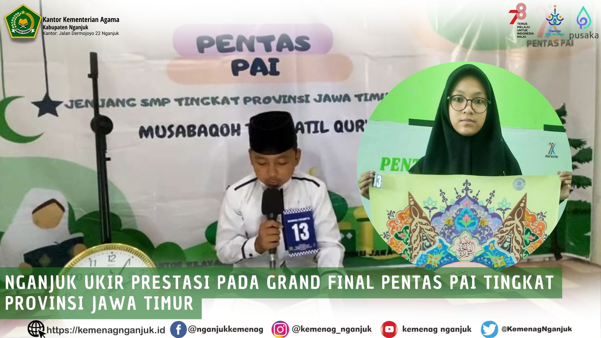 Nganjuk Ukir Prestasi Pada Grand Final Pentas PAI Tingkat Provinsi Jawa Timur