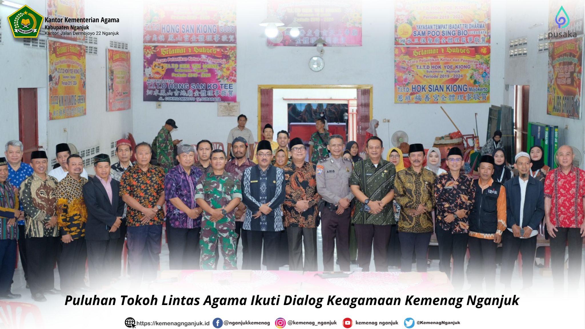 Puluhan Tokoh Lintas Agama Ikuti Dialog Keagamaan Kemenag Nganjuk