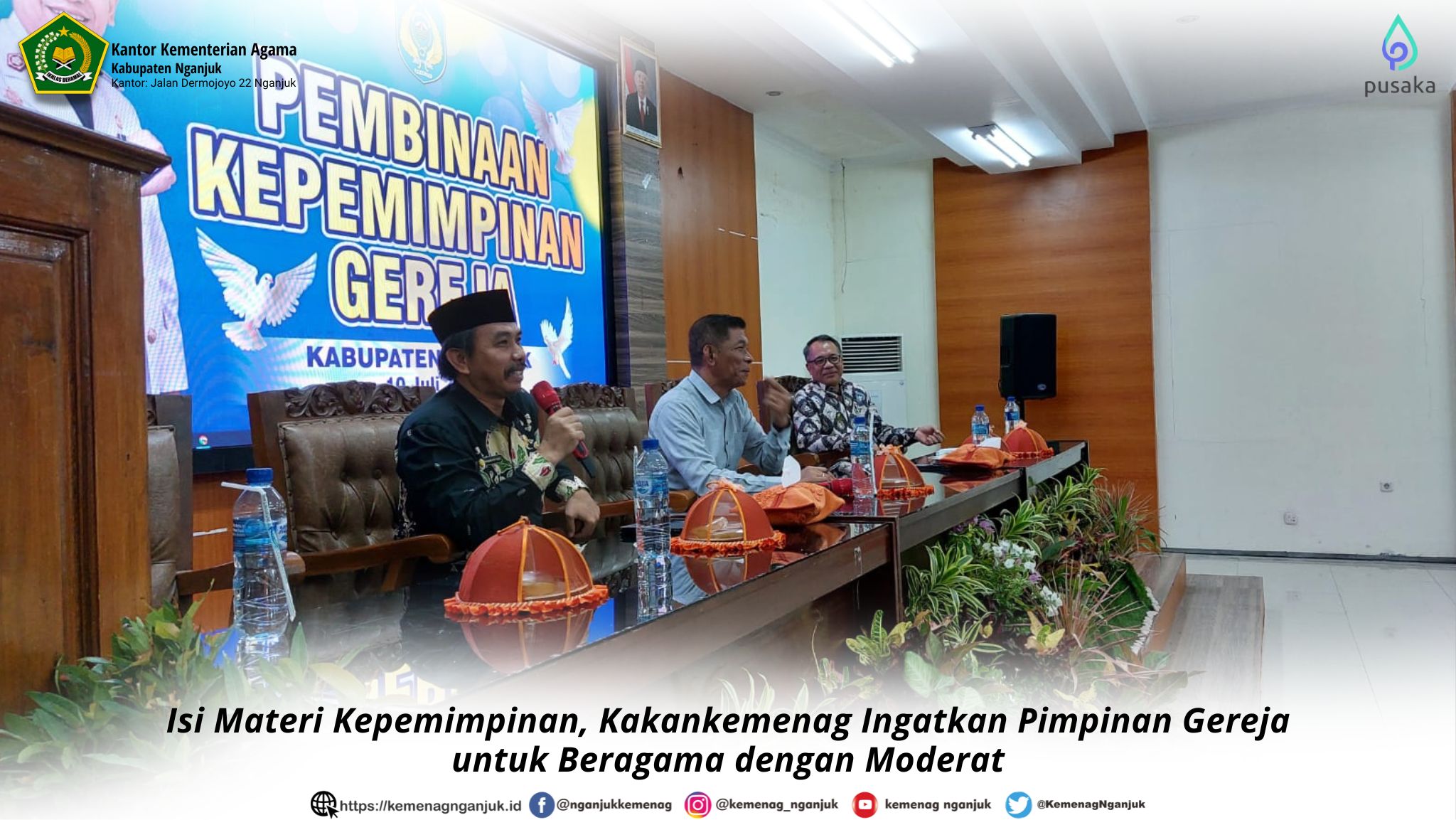 Isi Materi Kepemimpinan, Kakankemenag Ingatkan Pimpinan Gereja untuk Beragama dengan Moderat