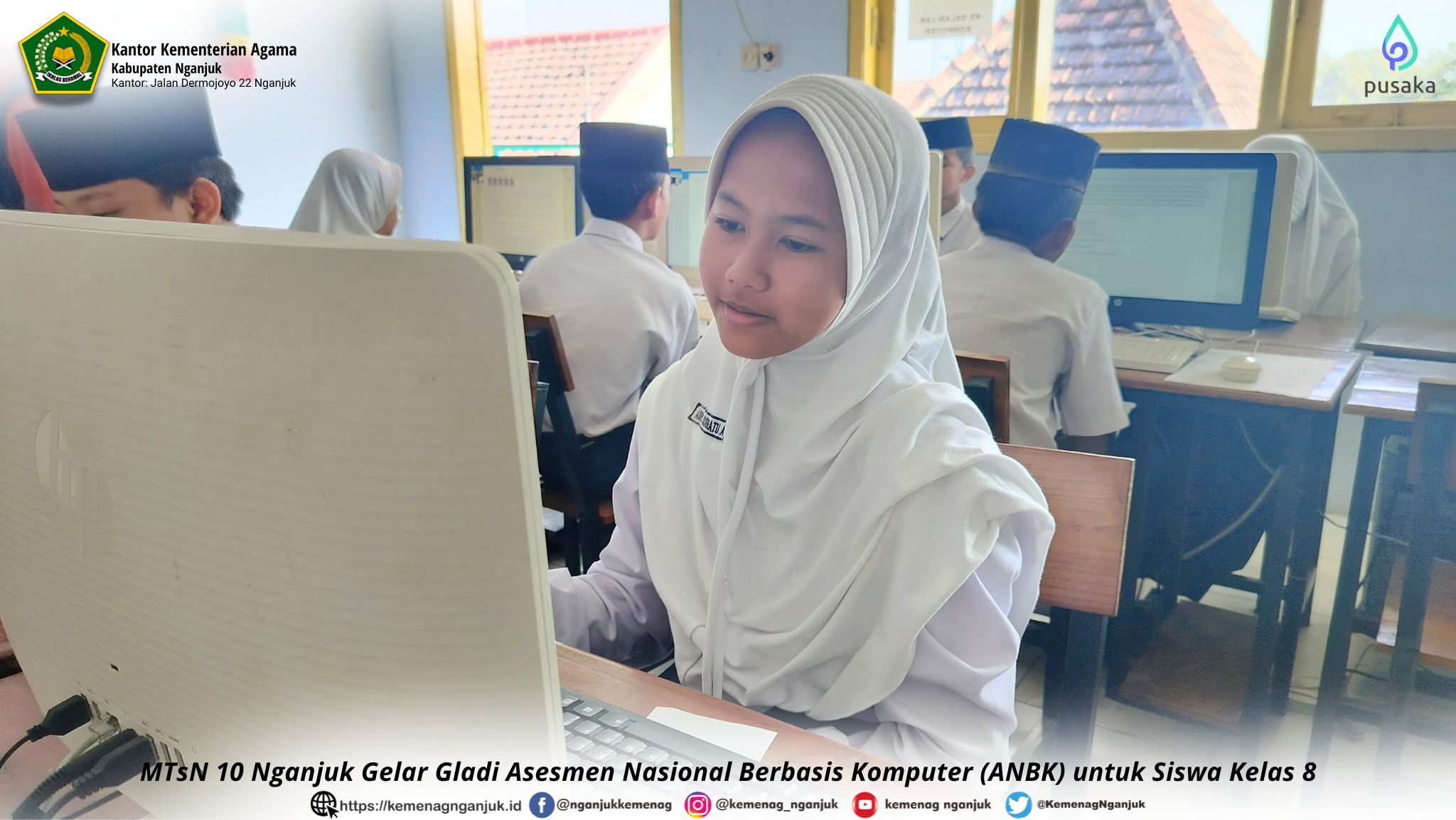 MTsN 10 Nganjuk Gelar Gladi Asesmen Nasional Berbasis Komputer (ANBK) untuk Siswa Kelas 8