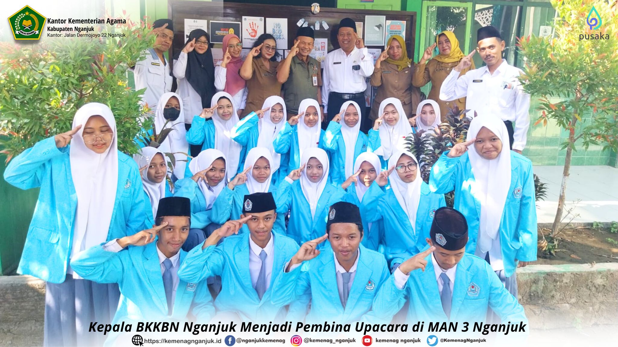 Kepala BKKBN Nganjuk  Menjadi Pembina Upacara di MAN 3 Nganjuk 