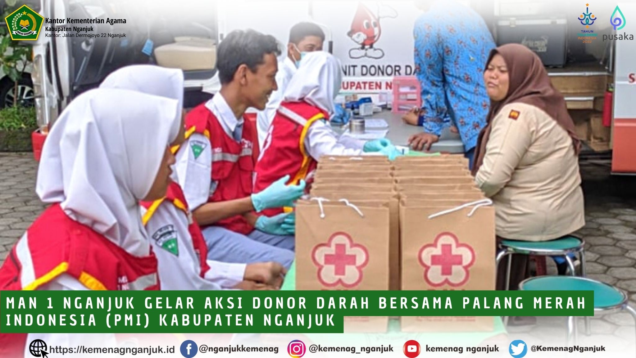 MAN 1 Nganjuk Gelar Aksi Donor Darah bersama Palang Merah Indonesia (PMI) Kabupaten Nganjuk
