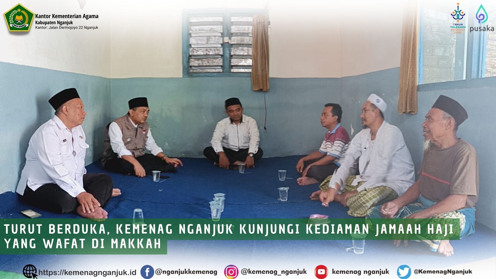 Turut Berduka, Kemenag Nganjuk Kunjungi Kediaman Jamaah Haji Yang Waafat di Makkah