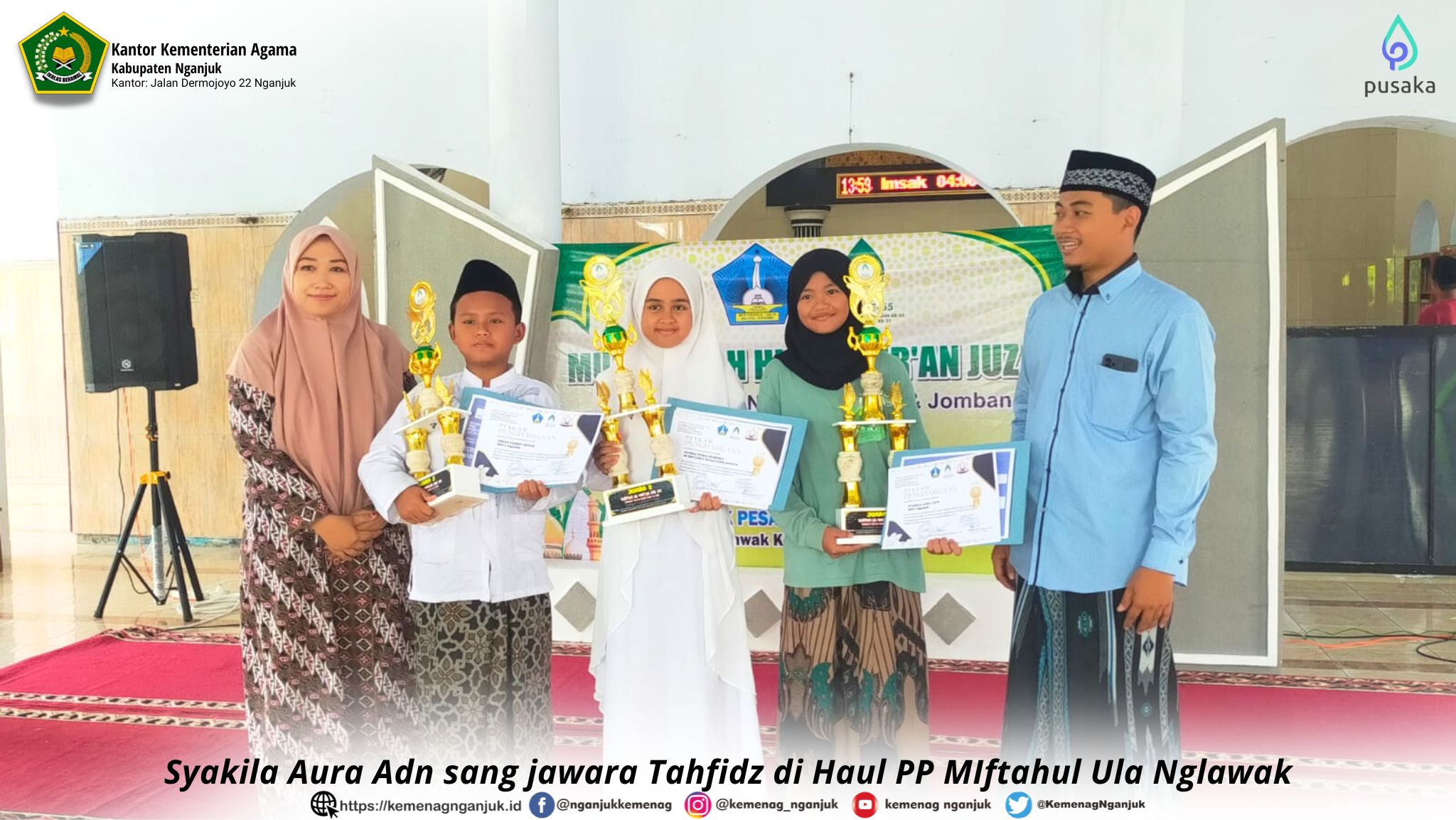 Syakila Aura Adn sang jawara Tahfidz di Haul PP MIftahul Ula Nglawak