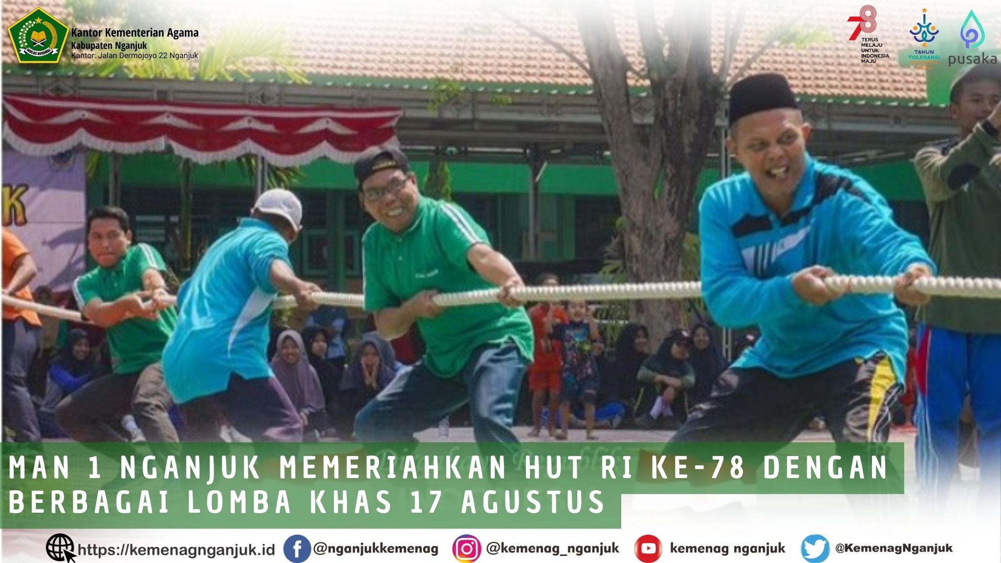 MAN 1 Nganjuk Memeriahkan HUT RI ke-78 dengan Berbagai Lomba Khas 17 Agustus