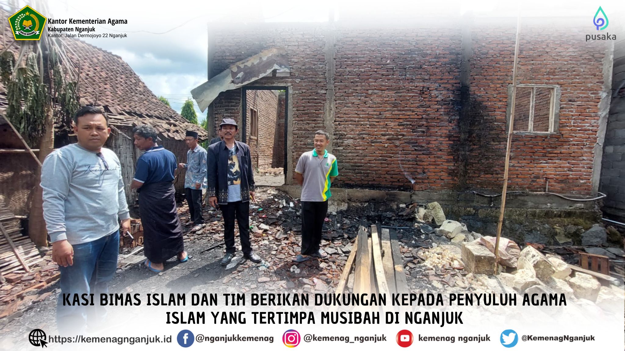 Kasi Bimas Islam dan Tim Berikan Dukungan kepada Penyuluh yang Tertimpa Musibah di Nganjuk