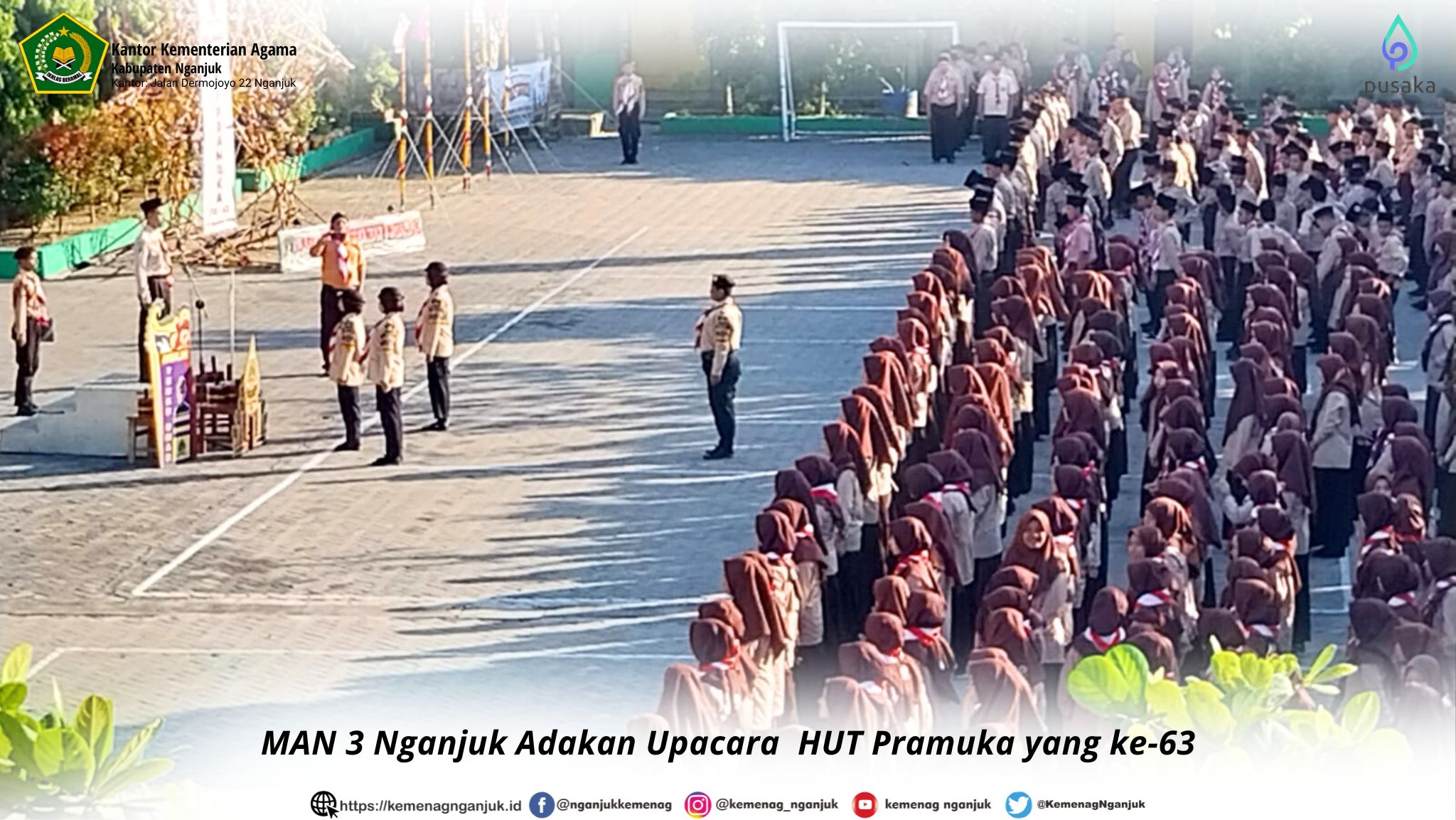 MAN 3 Nganjuk Adakan Upacara  HUT Pramuka yang ke-63