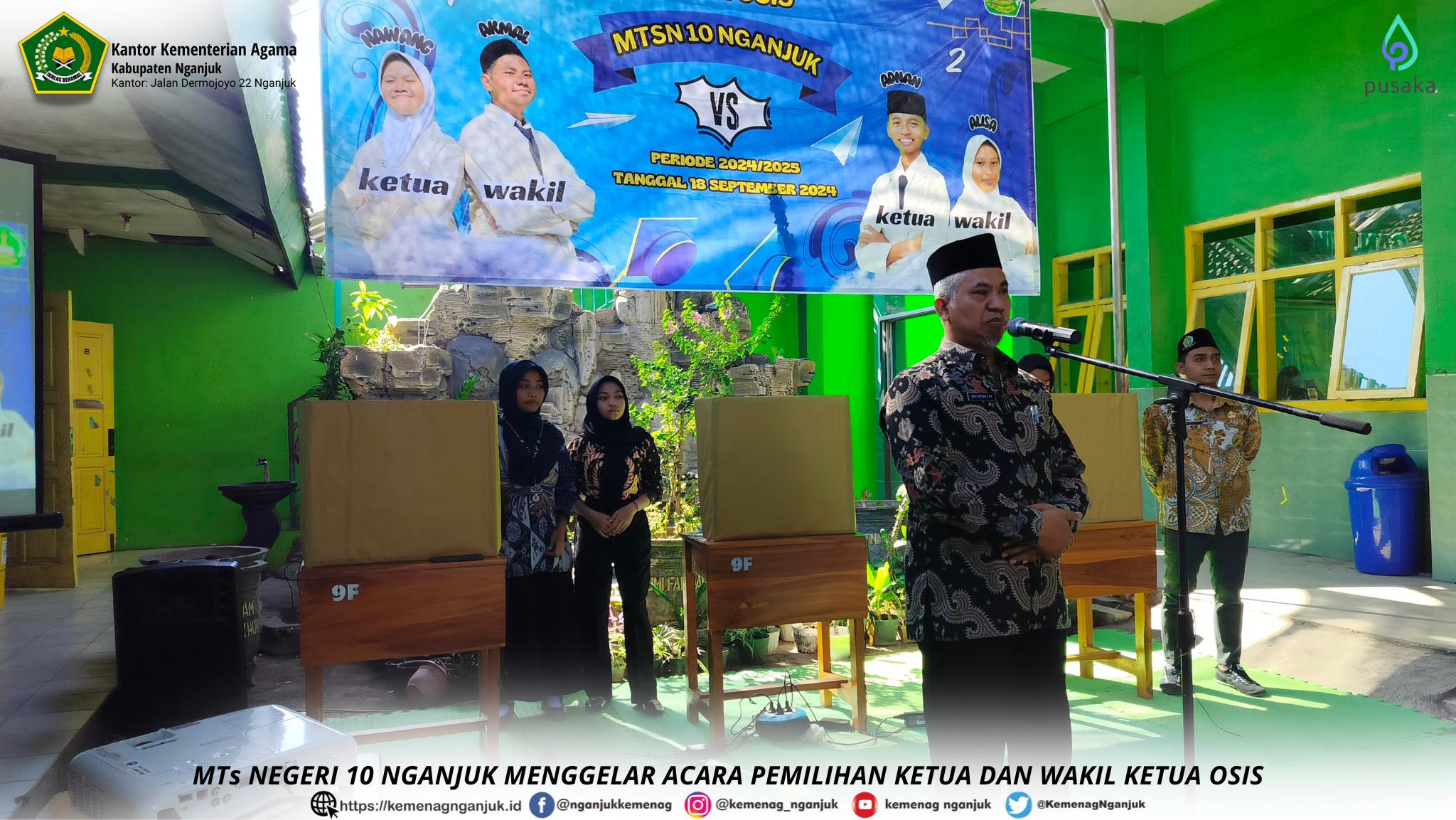 MTs NEGERI 10 NGANJUK MENGGELAR ACARA PEMILIHAN KETUA DAN WAKIL KETUA OSIS