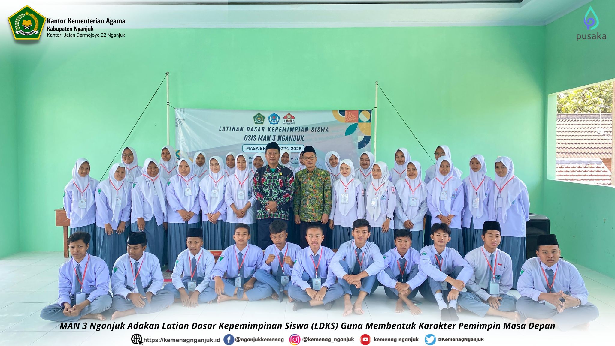 MAN 3 Nganjuk Adakan  Latian Dasar Kepemimpinan Siswa Pengurus OSIS Baru