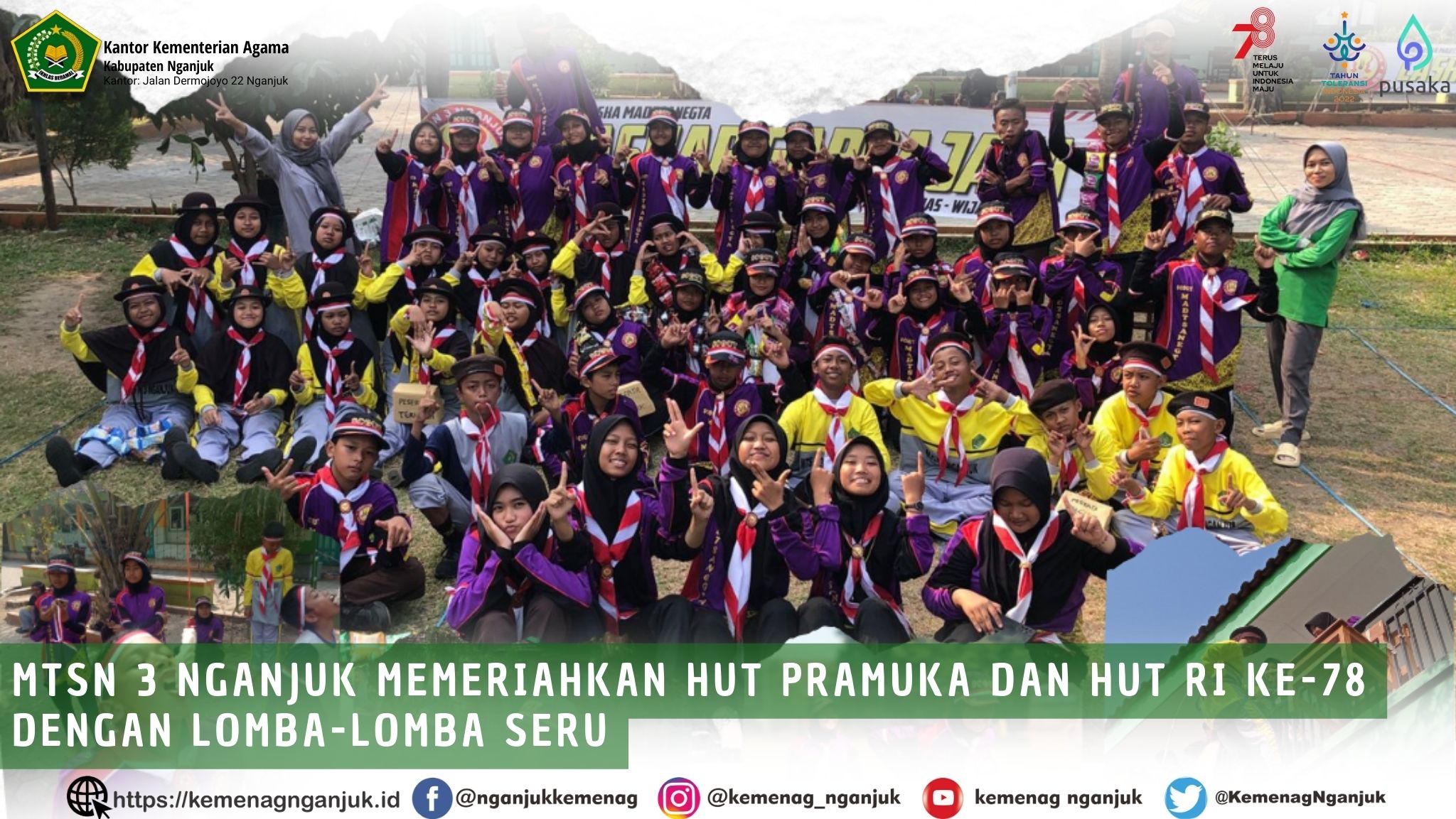 MTSN 3 Nganjuk Memeriahkan HUT Pramuka dan HUT ke-78 RI dengan Lomba-lomba Seru
