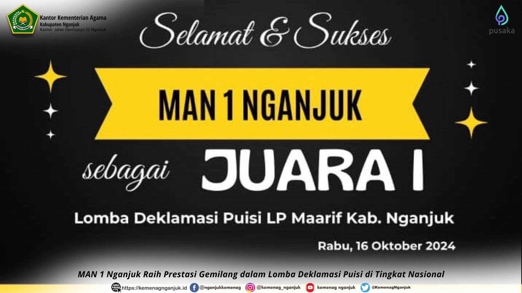 MAN 1 Nganjuk Raih Prestasi Gemilang dalam Lomba Deklamasi Puisi di Tingkat Nasional
