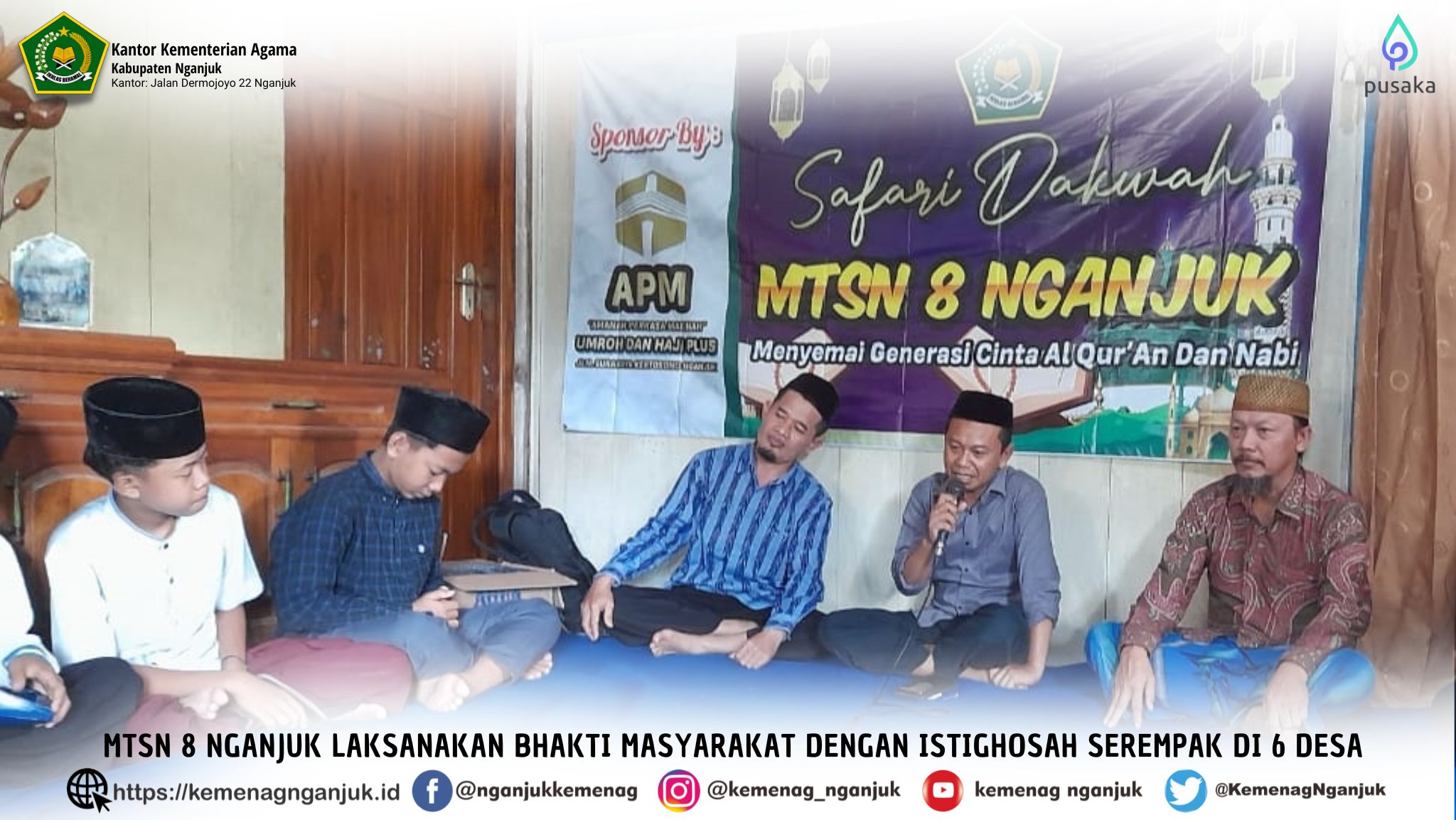MTsN 8 Nganjuk Laksanakan Bhakti Masyarakat dengan Istighosah Serempak di 6 Desa