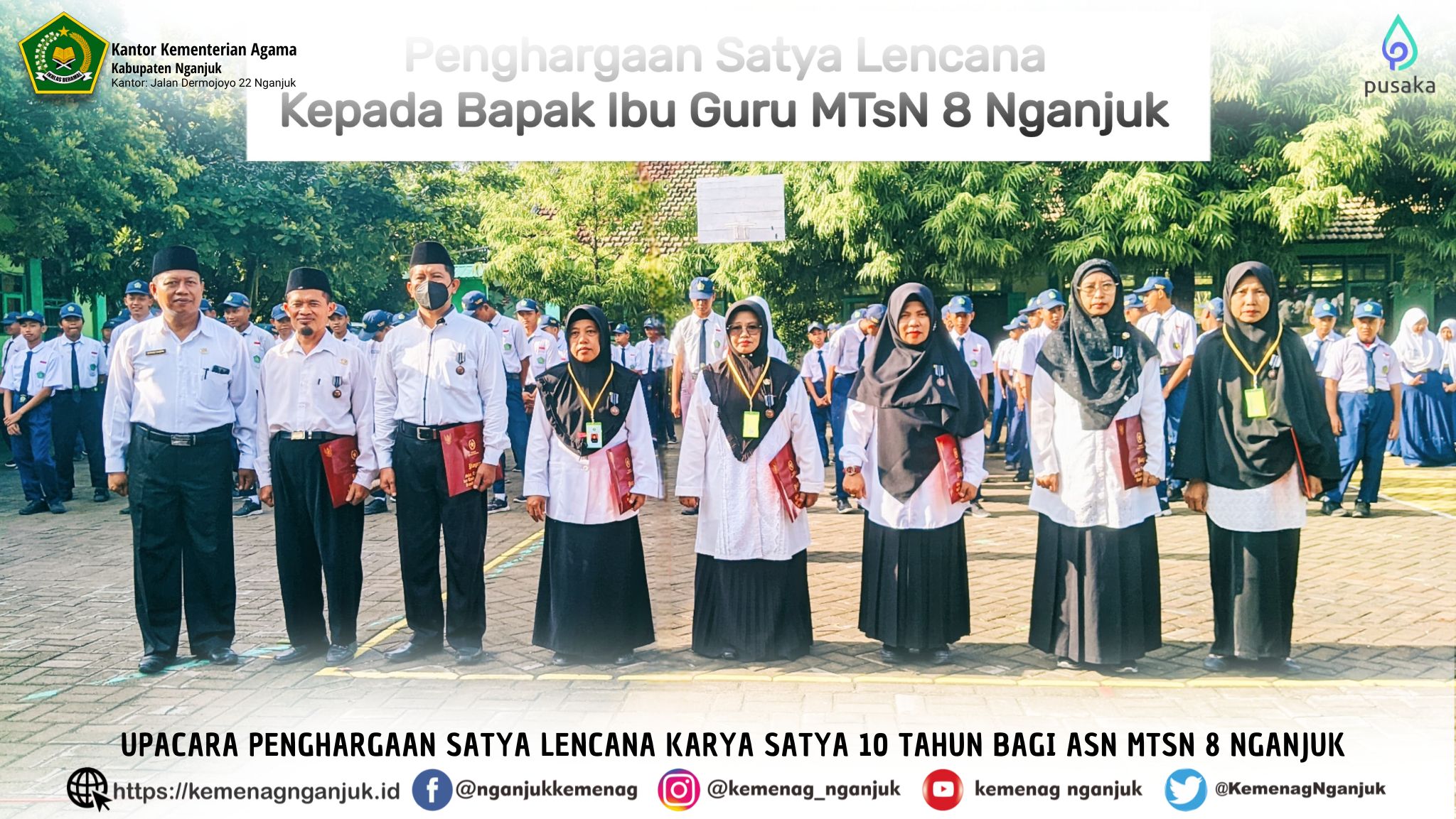 Upacara Penghargaan Satya Lencana Karya Satya 10 Tahun bagi ASN MTsN 8 Nganjuk