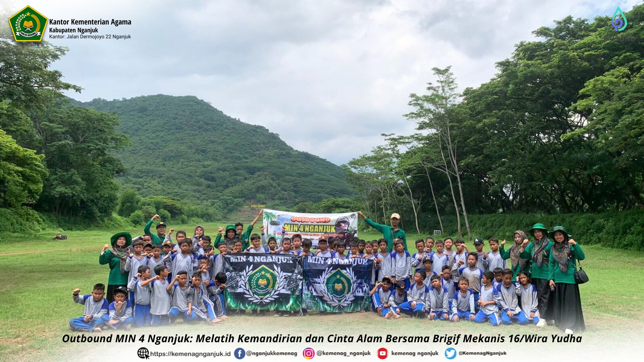 Outbound MIN 4 Nganjuk, Melatih Kemandirian dan Cinta Alam Bersama Brigif Mekanis 16 Wira Yudha