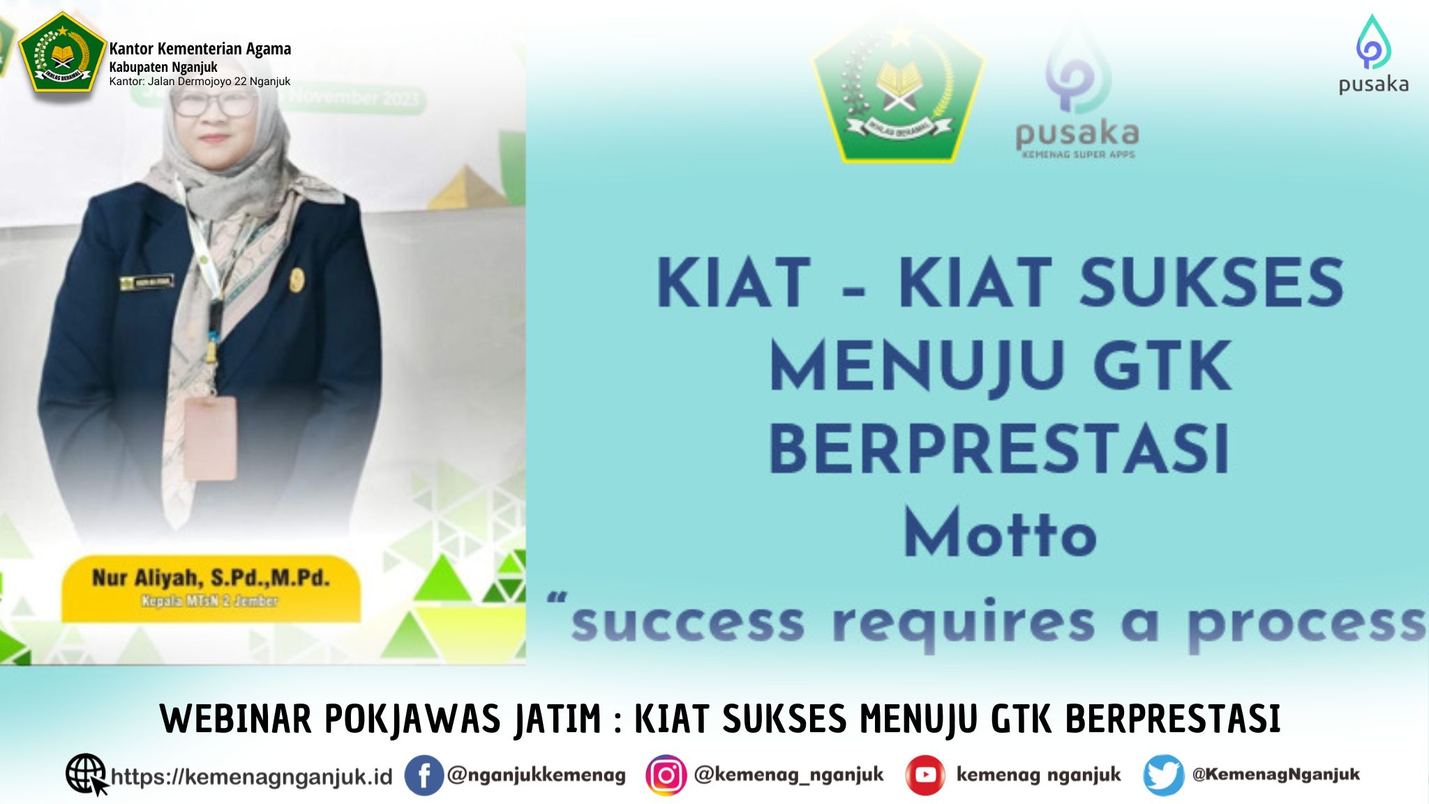 Webinar Pokjawas Jatim : Kiat Sukses Menuju GTK Berprestasi