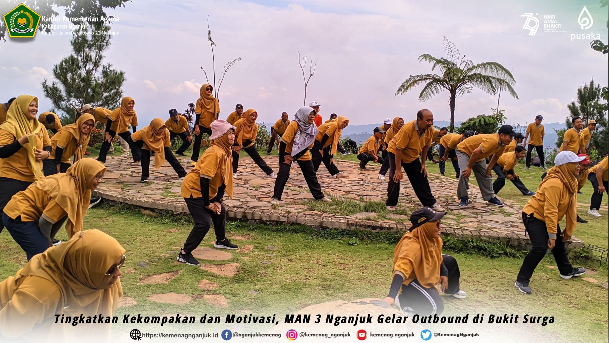 Tingkatkan Kekompakan dan Motivasi, MAN 3 Nganjuk Gelar Outbound di Bukit Surga