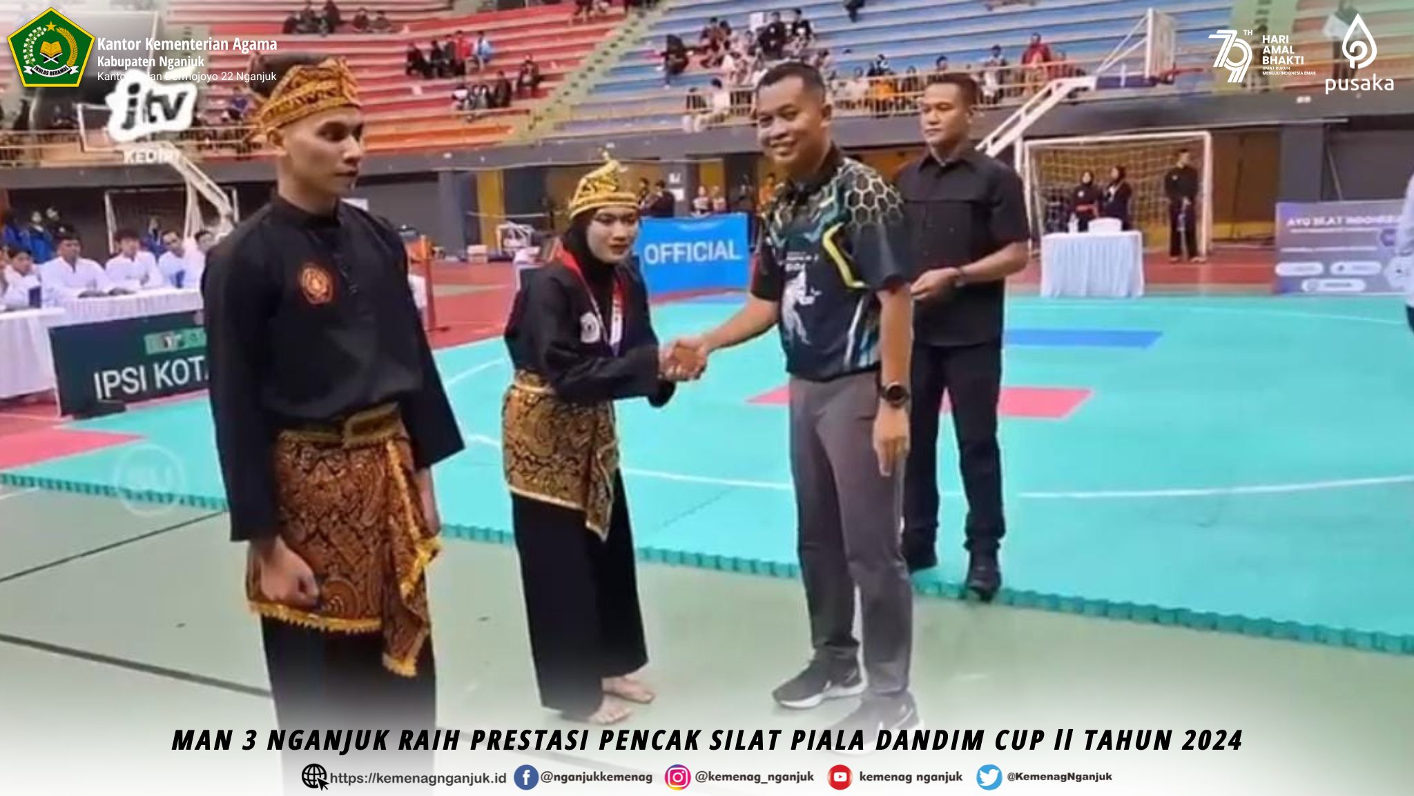 MAN 3 NGANJUK RAIH PRESTASI PENCAK SILAT PIALA DANDIM CUP II TAHUN 2024