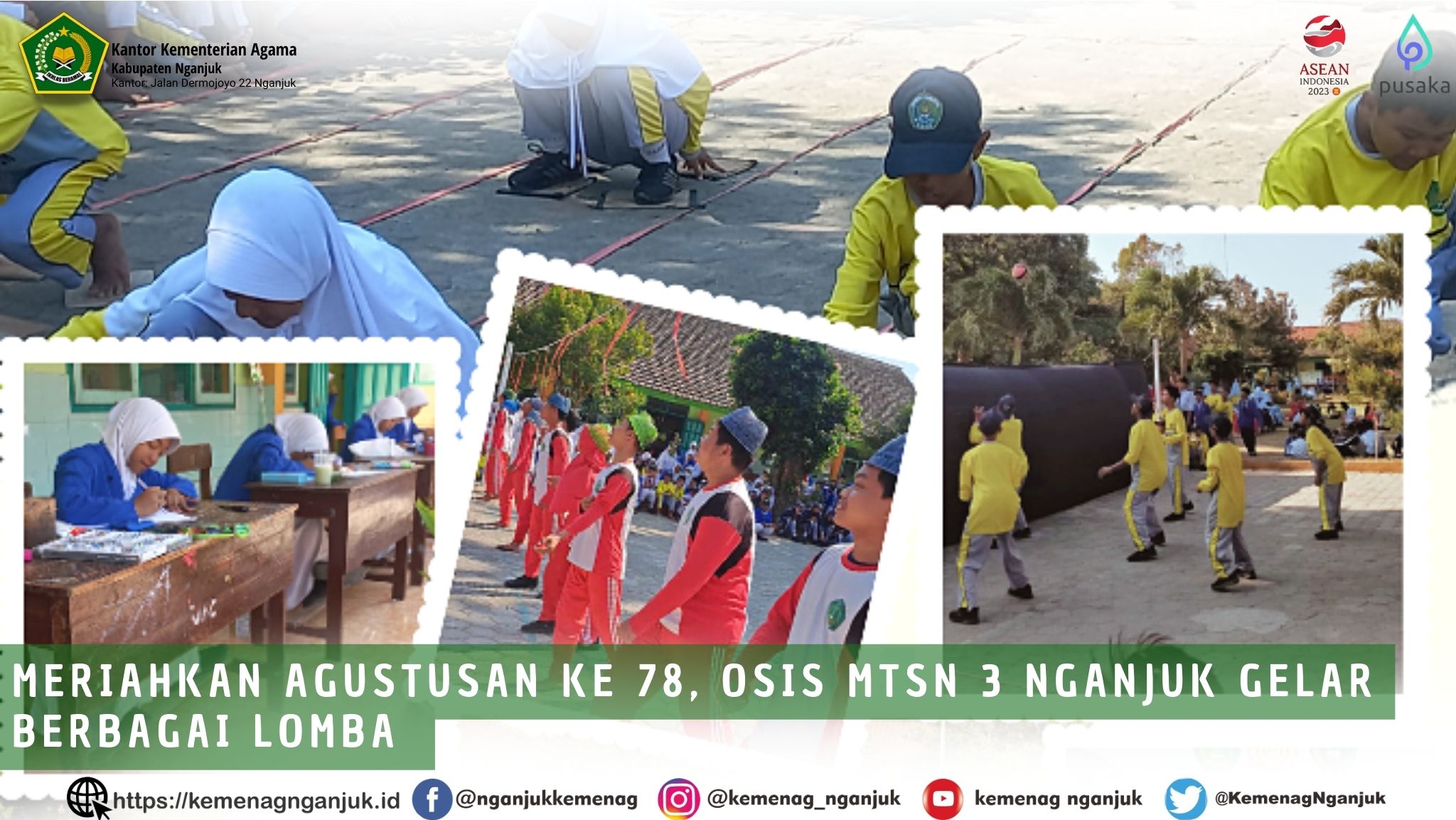 Meriahkan Agustusan Ke 78, OSIS MTsN 3 Nganjuk Gelar Berbagai Lomba 