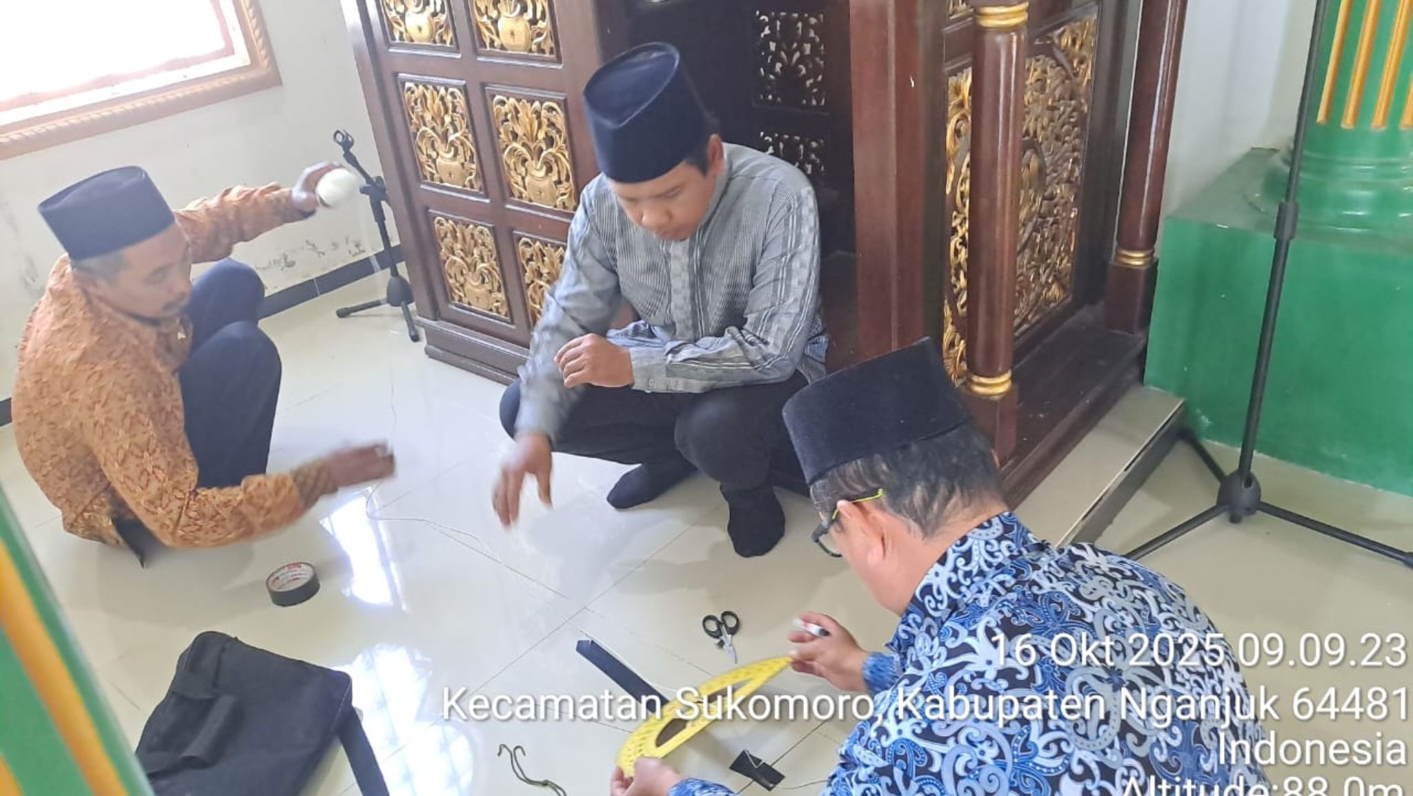 Kemenag Nganjuk Pastikan Arah Kiblat Masjid Baiturrohim Tepat dan Akurat