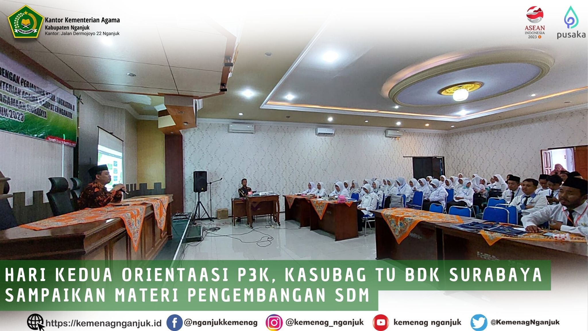 Hari Kedua Orientaasi P3K, Kasubag TU BDK Surabaya Sampaikan Materi Pengembangan SDM