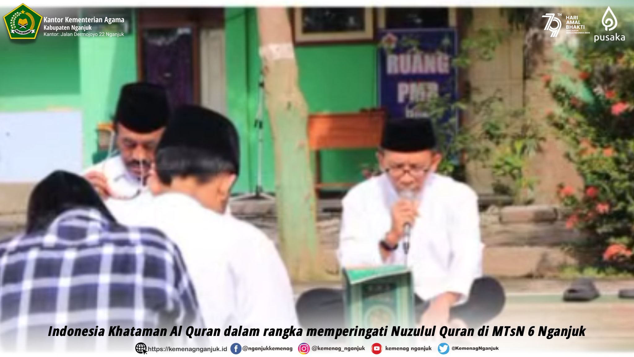 Indonesia Khataman Al Quran dalam rangka memperingati Nuzulul Quran di MTsN 6 Nganjuk