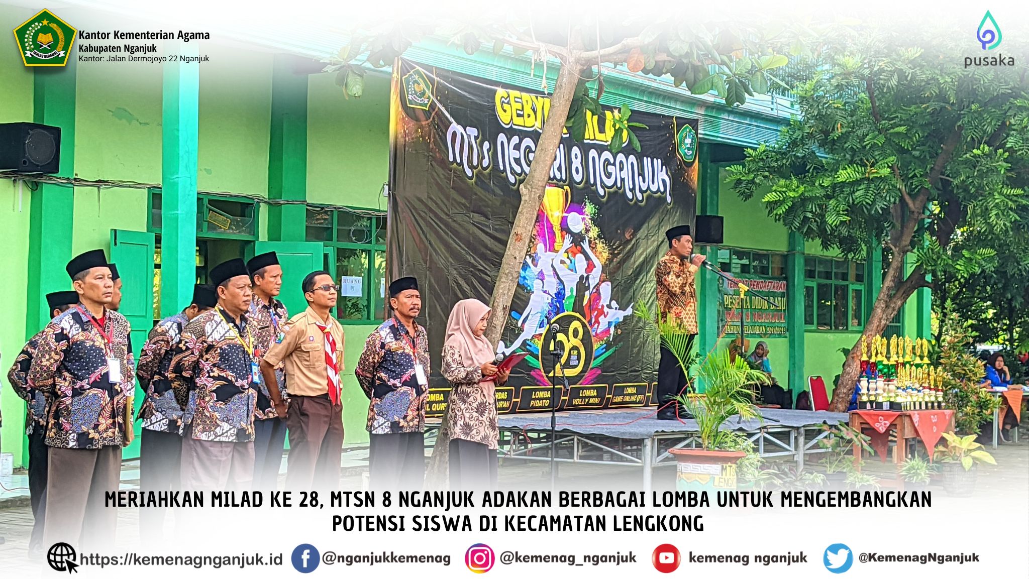 Meriahkan Milad Ke 28, MTsN 8 Nganjuk Gelar Lomba Siswa se Kecamatan Lengkong