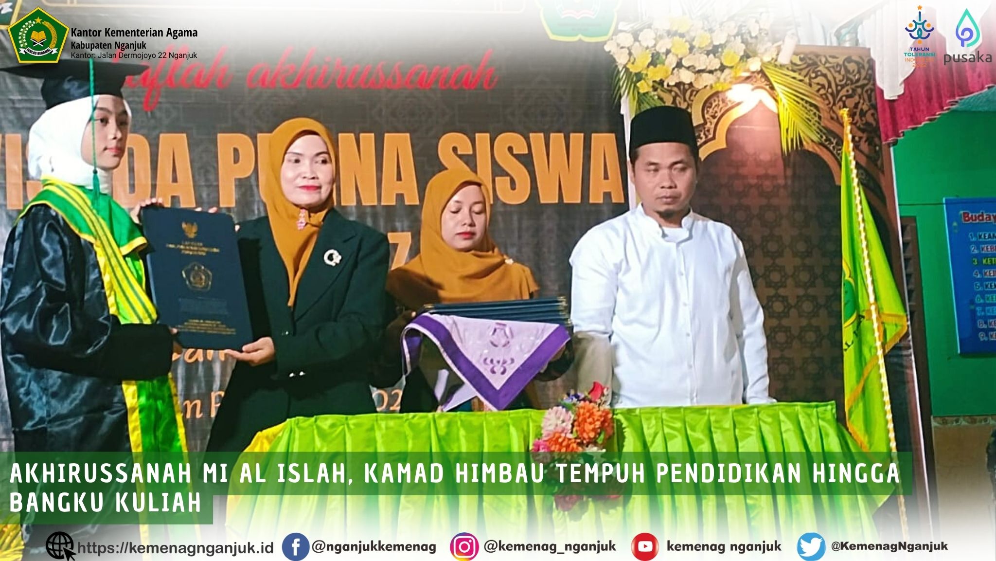 Akhirussanah MI Al Islah, Kamad Himbau Tempuh Pendidikan Hingga Bangku Kuliah
