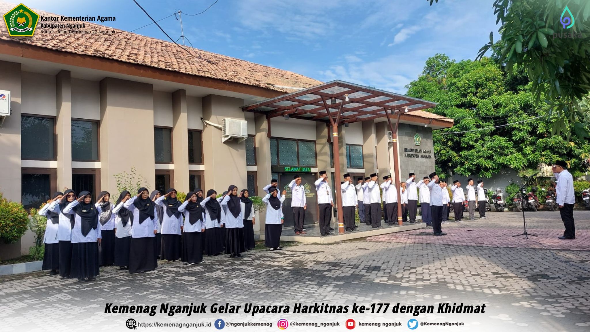 Kemenag Nganjuk Gelar Upacara Harkitnas ke 177 dengan Khidmat